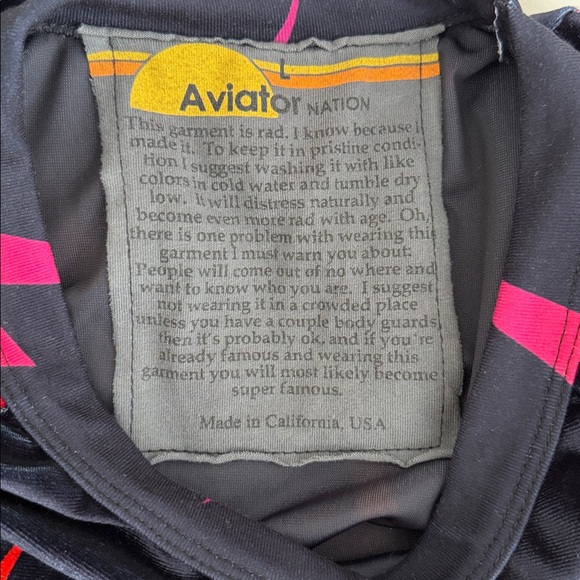 Aviator Nation Sweatshirt Bolt Repeat Velvet Crewneck Size Large - Picture 5 of 6